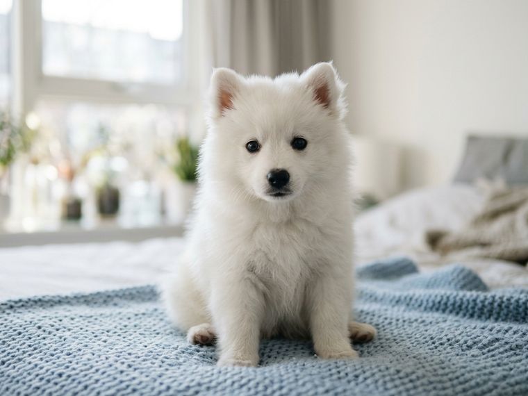 White Japanese Spitz puppy for sale in Singapore