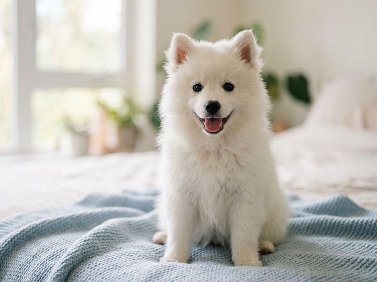 Fluffy White Japanese Spitz puppy for sale in Singapore