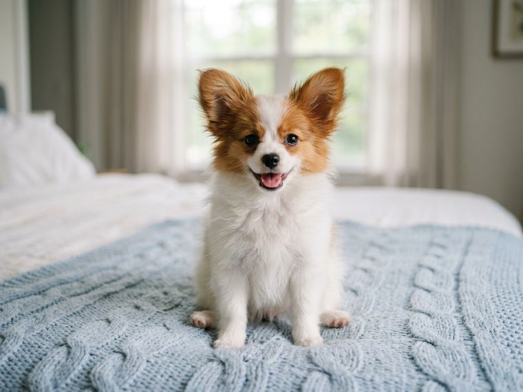 White & Red Papillon puppy for sale in Singapore