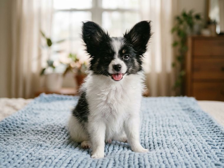 Black & White Papillon puppy for sale in Singapore