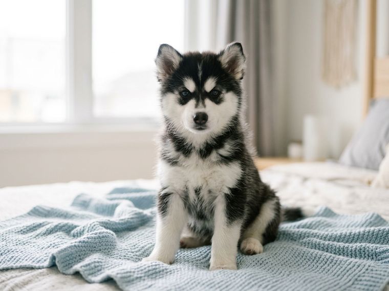 Black & White Siberian Husky puppy for sale in Singapore